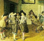Dirck Hals meeting in an inn, c oil painting on canvas